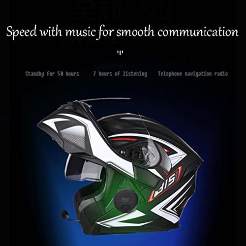 ABDOMINAL WHEEL Cascos De Motocicleta Bluetooth Modular Integrado para Mujeres Y Hombres Casco De Moto Integrales Abatible con Visera Doble ECE Homologado Casco a Prueba de Viento A,XXL=62~63cm