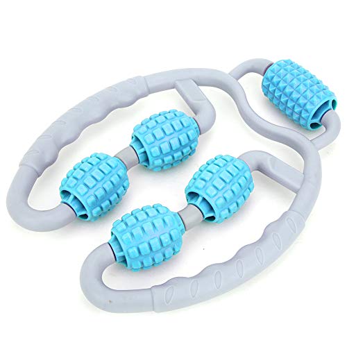 Abrazadera Masajeador de piernas, Abrazadera Masajeador de piernas De mano 360 grados Todo rodeado Masaje Relax Becerro Músculo Yoga Fitness Equipment(Azul)