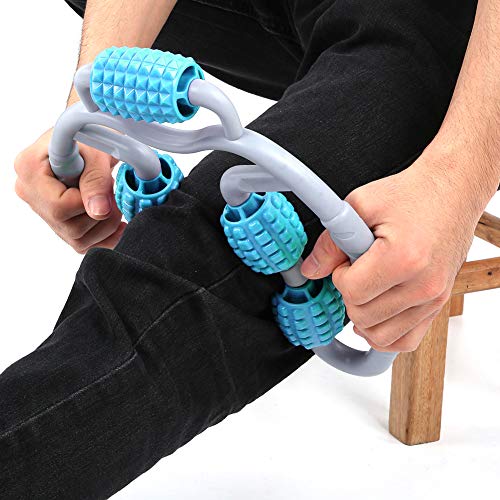 Abrazadera Masajeador de piernas, Abrazadera Masajeador de piernas De mano 360 grados Todo rodeado Masaje Relax Becerro Músculo Yoga Fitness Equipment(Azul)