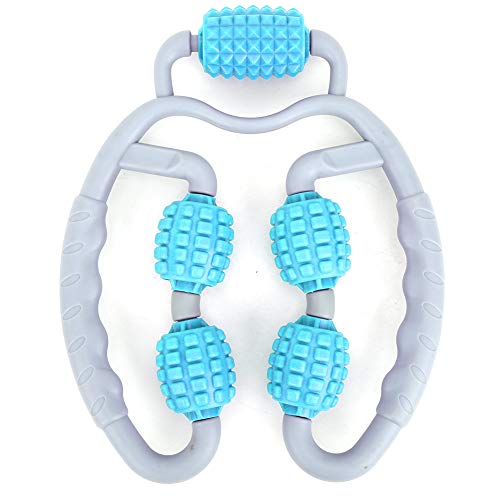 Abrazadera Masajeador de piernas, Abrazadera Masajeador de piernas De mano 360 grados Todo rodeado Masaje Relax Becerro Músculo Yoga Fitness Equipment(Azul)