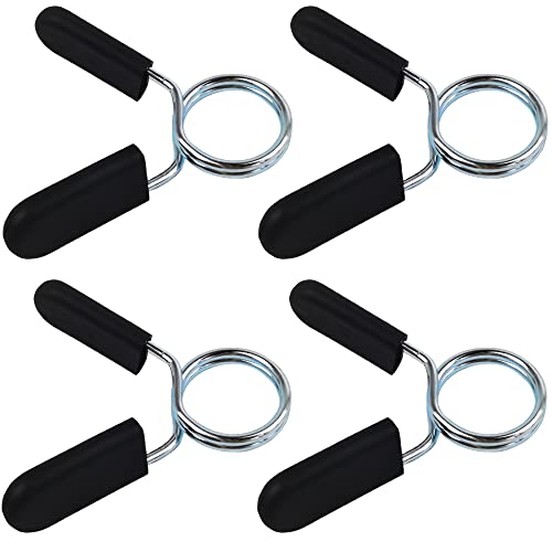 Abrazaderas para mancuerna，4 Piezas Abrazaderas de Barra Bloqueo De Mancuernas Collares de Resorte Abrazaderas para Fitness Entrenamiento Levantamiento Pesas (4Pcs 28mm)