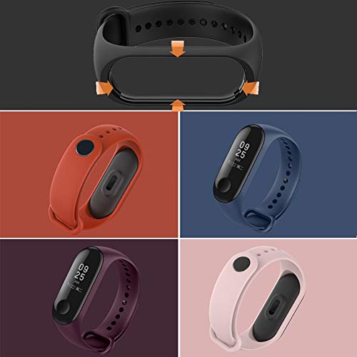 Acalder Compatible con Mi Smart Band 4,5 Piezas Correa para Xiaomi Mi Band 3/4 Pulsera Banda - Silicona Reloj de Recambio Brazalete Coloridos Correas para Xiaomi Mi Band 3 Mi Smart Band 4