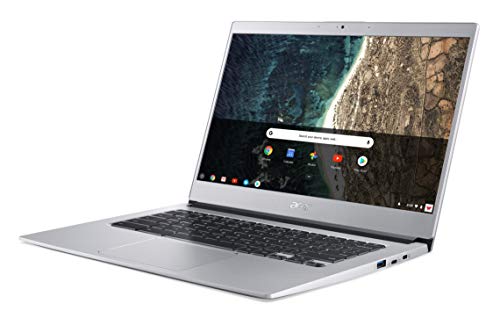 Acer Chromebook Spin 514 - Ordenador Portátil 2 en 1 Convertible y Tactil 14" Full HD, Laptop (AMD Athlon N3050C, 4GB RAM, 64GB eMMC, UMA Graphics,Chrome OS) PC Portátil Color Plata - Teclado QWERTY