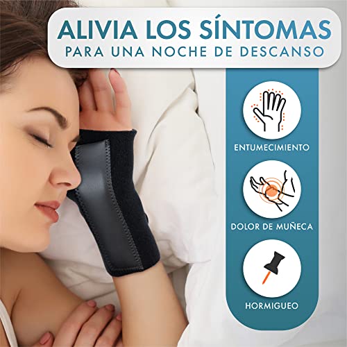 Actesso Órtesis Muñequera Avanzada con Férula Alivia el Dolor para Túnel Carpiano, Tendinitis, Distensiones y Esguinces (Large, Derecha)