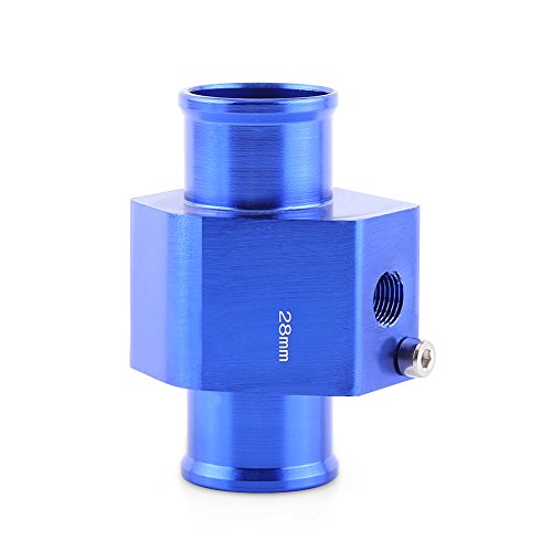 Adaptador universal de manguito para sensor de temperatura de agua de radiador, azul 26 mm, aluminio 40 mm