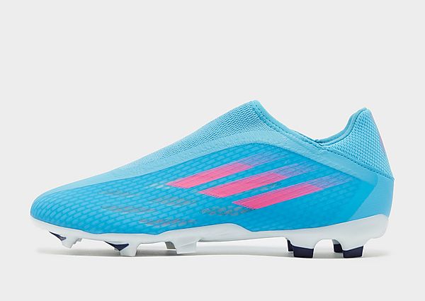 adidas Bota de fútbol X Speedflow.3 Laceless césped natural seco, Sky Rush / Team Shock Pink / Cloud White