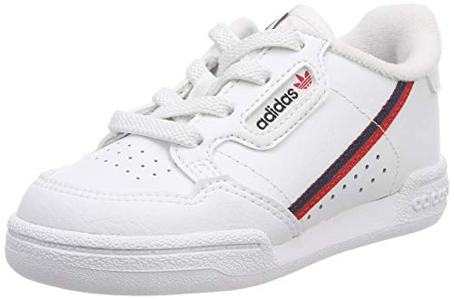 adidas Continental 80 I, Zapatillas de Deporte Unisex niños, Cloud White Scarlet Collegiate Navy, 25 EU