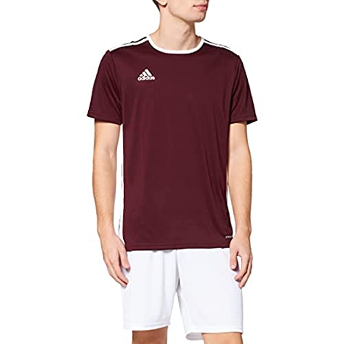 adidas Entrada 18 JSY T-Shirt, Hombre, Maroon/White, L