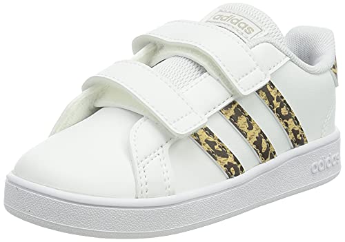 adidas Grand Court, Sneaker Unisex bebé, Cloud White/Cloud White/Champagne Metallic, 23 EU