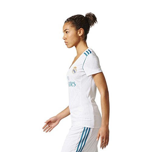 adidas H JSY W Camiseta 1ª Equipación Real Madrid 2017-2018, Mujer, Blanco/Azuint, 2XS