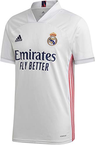 Adidas Real Madrid Temporada 2020/21 Camiseta Primera Equipación Oficial, Unisex, Blanco, S