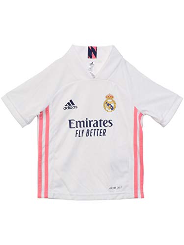 Adidas Real Madrid Temporada 2020/21 Equipación Completa Oficial, Niños, Blanco, 110 cm (4-5 años)