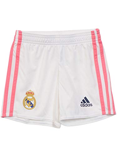 Adidas Real Madrid Temporada 2020/21 Equipación Completa Oficial, Niños, Blanco, 110 cm (4-5 años)