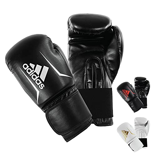 adidas Speed 50 - Guantes de Boxeo para Adulto, Color Negro y Blanco