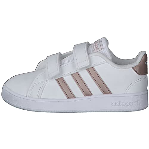 adidas Unisex Bebé Grand Court Sneaker, Cloud White/Vapour Grey Metallic/Light Granite, 24 EU