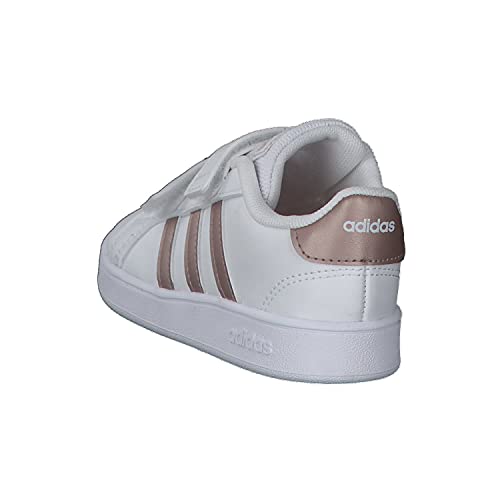 adidas Unisex Bebé Grand Court Sneaker, Cloud White/Vapour Grey Metallic/Light Granite, 24 EU