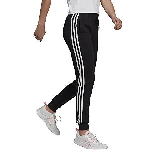 adidas W 3S FT C PT Pants, Womens, Black/White, Small