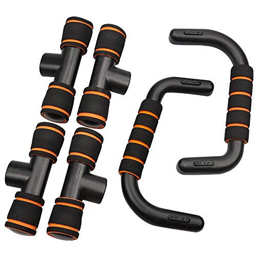 Adkwse Juego de 2 agarres para flexiones, con barras antideslizantes, profesionales para entrenamiento muscular y entrenamiento de fuerza, color naranja