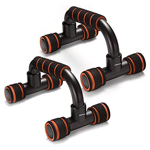 Adkwse Juego de 2 agarres para flexiones, con barras antideslizantes, profesionales para entrenamiento muscular y entrenamiento de fuerza, color naranja