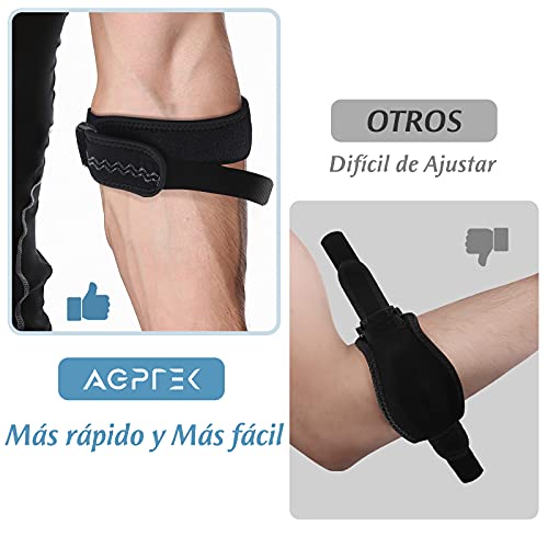 AGPTEK 2 x Cinta de Codo Tenista, Coderas de Golfista Ajustable y Antideslizante con Almohadilla EVA para Tenis, Golf, Levantamiento de Pesas, Cricket, Canotaje, Unisex, Gris