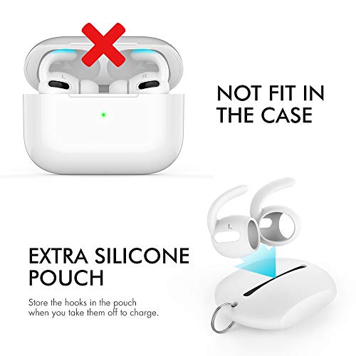 AhaStyle 3 pares de fundas de ganchos para los oídos para AirPods Pro [bolsa de almacenamiento añadida] antideslizantes para los oídos compatibles con Apple AirPods Pro (blanco)