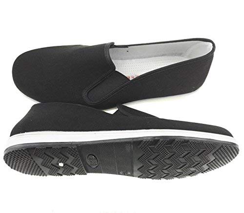 AioTio Zapatos Tradicionales Viejos Chinos de Pekín Kung Fu Tai Chi Zapatos Suela de Goma Unisexo Negro (245mm 39EU)