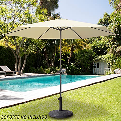 Aktive - Parasol hexagonal Garden diámetro 3 m - Mástil de aluminio 38 mm - Color vainilla (ColorBaby 53872)