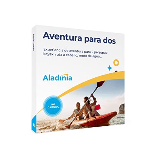 ALADINIA Aventura para Dos. Paquete de experiencias Originales para Regalar. Caja Regalo de Actividad de Aventura para Dos Personas. Sin Caducidad, Cambios de Experiencia Gratis e Ilimitados