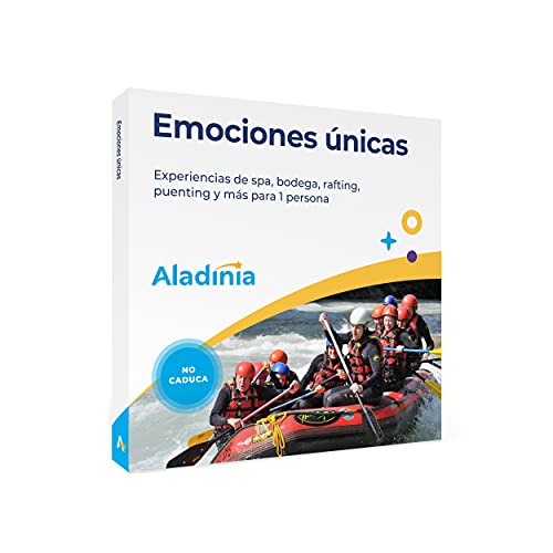 ALADINIA Emociones Únicas. Paquete Regalo de experiencias Originales. Cofre con Actividades de SPA, gastronomía y Aventura para 1-2 Personas. Bono sin Caducidad, Cambios Gratis e Ilimitados