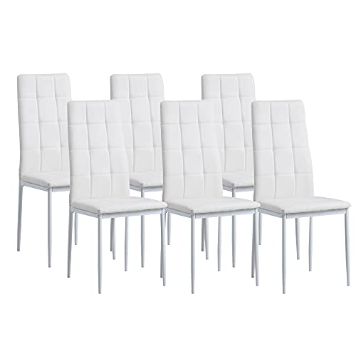 Albatros Silla de Comedor Rimini, Set de 6, Blanco, SGS Probado