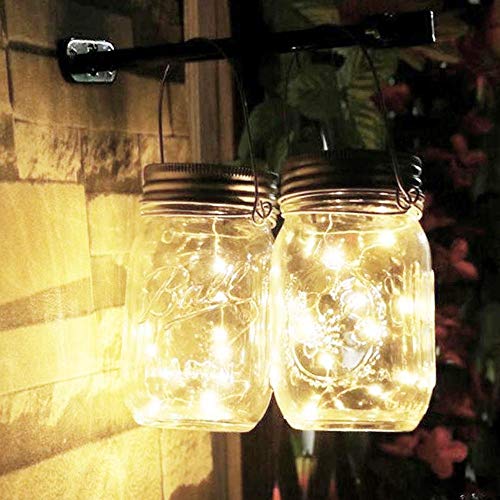 ALED LIGHT 3 Pack Luz de Tarro de Albañil Solar Cálido Blanco 2 Metros 20 Lámparas LED de Plata de Hadas Casquillo de la Luz para Vidrio Tarro de Albañil Colgante Linterna Jardín Luz Decorativa