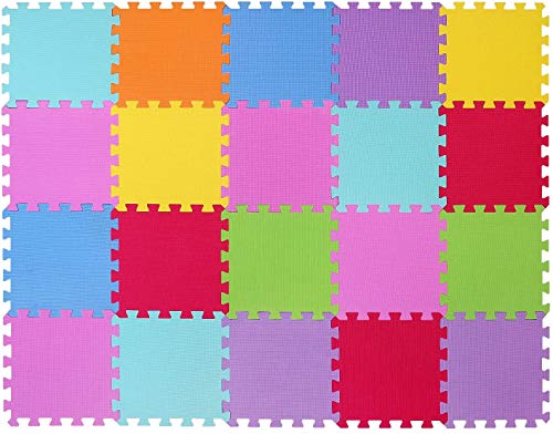 Alfombra puzzle de juego CIGIOKI goma eva modular de color 20 piezas 30X30 cm