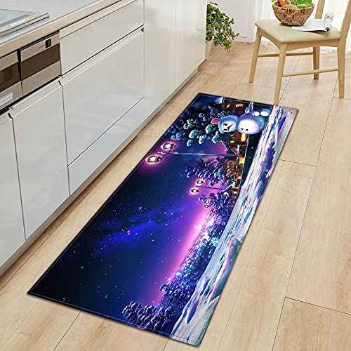 Alfombrilla Antideslizante con patrón de Papá Noel, Alfombrilla de Cocina para Restaurante, decoración del hogar, Alfombra para Dormitorio, Alfombrilla para Puerta de Entrada n. ° 15 50X80 cm