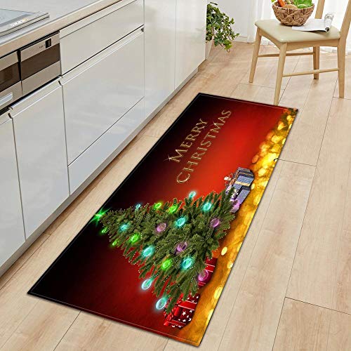 Alfombrilla Antideslizante con patrón de Papá Noel, Alfombrilla de Cocina para Restaurante, decoración del hogar, Alfombra para Dormitorio, Alfombrilla para Puerta de Entrada n. ° 15 50X80 cm