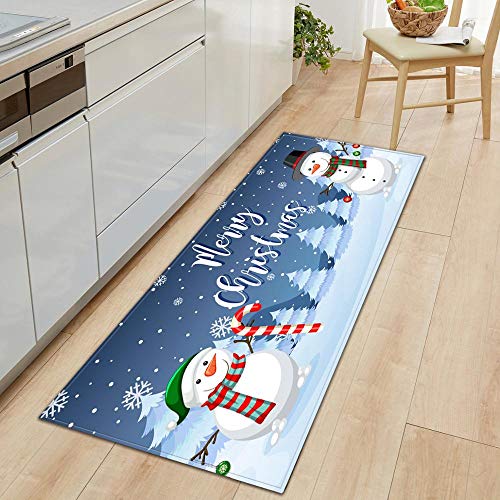 Alfombrilla Antideslizante con patrón de Papá Noel, Alfombrilla de Cocina para Restaurante, decoración del hogar, Alfombra para Dormitorio, Alfombrilla para Puerta de Entrada n. ° 15 50X80 cm