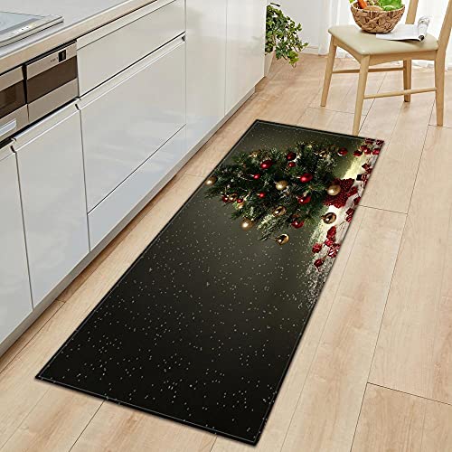 Alfombrilla Antideslizante con patrón de Papá Noel, Alfombrilla de Cocina para Restaurante, decoración del hogar, Alfombra para Dormitorio, Alfombrilla para Puerta de Entrada n. ° 15 50X80 cm