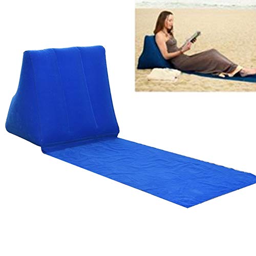 Alicer Colchoneta de playa con cojín inflable, portátil, plegable, impermeable, para viaje, con cojín lumbar en forma de cuña para la playa, viajes de camping, senderismo