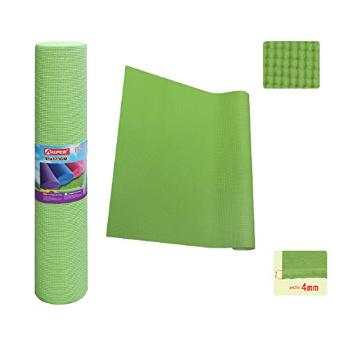 ALLPER Esterilla para Yoga Universal, Multiusos de Alta Densidad, Antideslizante, TAMAÑO: 173 x 61 x 0,4 cm. Color Verde.