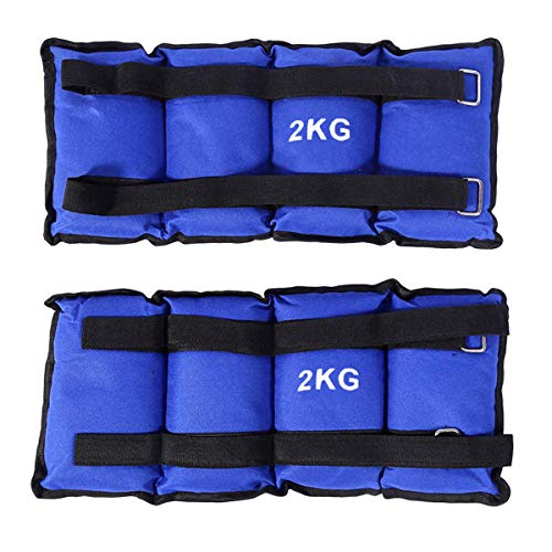 ALLPERCOM Pack de 2 Pesas de 2 KGs (1 kgs Cada UNA). para Tobillos y/o muñecas, TAMAÑO: 32 x 10 cm. para Correr, Gimnasio, Footing. Correas Ajustables, Transpirable. Máxima Comodidad.