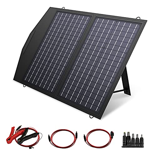 ALLPOWERS 60W Monocristalino Cargador Panel Solar Batería Placa Plegable con 5V USB 18V DC y 9 Paneles Solares para Phone los teléfonos móviles de