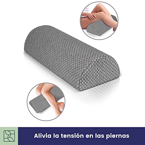 Almohada piernas Dormir, Embarazo - Cojín de Rodilla de dureza Media, de Espuma viscoelástica, Funda Suave Oeko-Tex - Premium Almohada Rodilla, cojin Lumbar, Almohada Cervical de DYNMC YOU - Gris