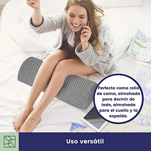 Almohada piernas Dormir, Embarazo - Cojín de Rodilla de dureza Media, de Espuma viscoelástica, Funda Suave Oeko-Tex - Premium Almohada Rodilla, cojin Lumbar, Almohada Cervical de DYNMC YOU - Gris