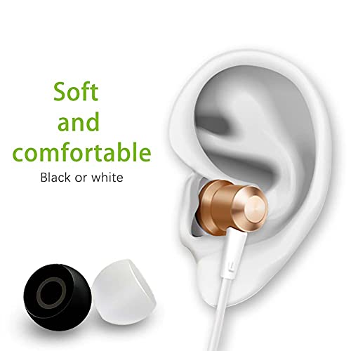 Almohadillas de Silicona para Auriculares 9 Pares (18 Piezas), Almohadilla de Repuesto Compatibles con la Mayoría de Auriculares Intrauditivos (Negro, Pequeña)