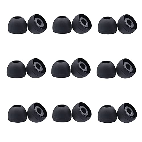 Almohadillas de Silicona para Auriculares 9 Pares (18 Piezas), Almohadilla de Repuesto Compatibles con la Mayoría de Auriculares Intrauditivos (Negro, Pequeña)