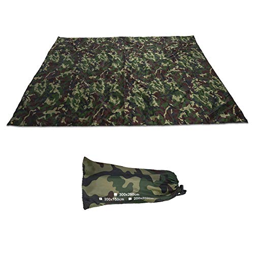 Alomejor Impermeable Camping Ultraligero Tarpa Tarp Multifuncional Huella de Camuflaje Suelo Hoja Mat para Ourdoor Picnic Manta(2 * 1.5M)