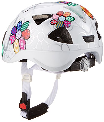 ALPINA Ximo Flash Casco de Bicicleta, Girls, White Flower, 47-51