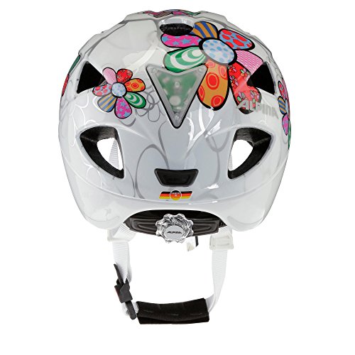 ALPINA Ximo Flash Casco de Bicicleta, Girls, White Flower, 47-51