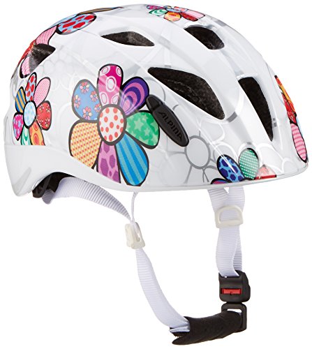 ALPINA Ximo Flash Casco de Bicicleta, Girls, White Flower, 47-51