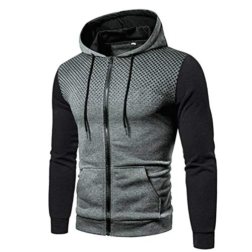 Alueeu Conjunto de Chándal para Hombre Otoño Invierno Sudadera Manga Larga + Pantalones Largos Abrigo con Capucha Traje Deportivo para Correr Entrenamiento Informal Uso Diario 2 Piezas