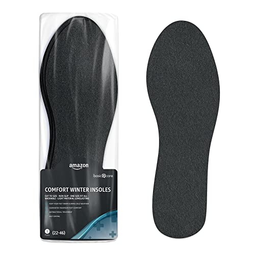 Amazon Basic Care - Plantillas de invierno confort - 3 pares (tamaño: 22-46)